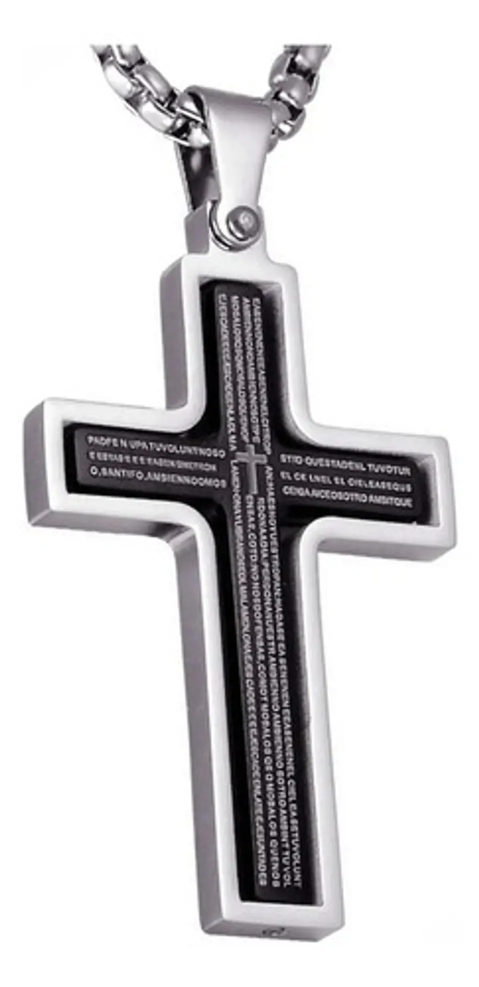 Collar Para Hombre Y Mujer Dije Cruz Giratoria Con Escritura 23