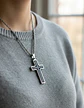 Collar Para Hombre Y Mujer Dije Cruz Giratoria Con Escritura - Miniatura 24