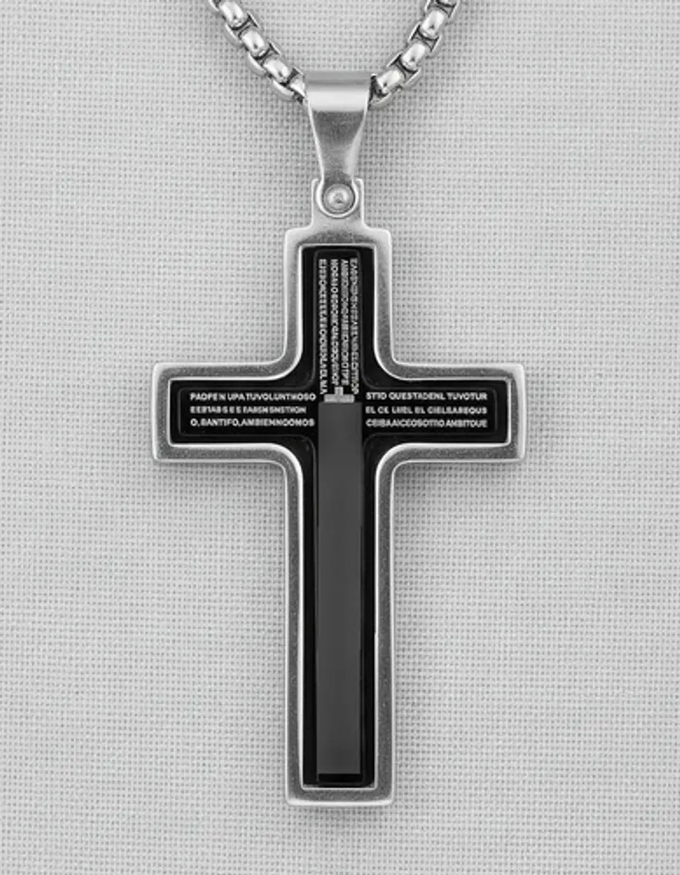 Collar Para Hombre Y Mujer Dije Cruz Giratoria Con Escritura 25