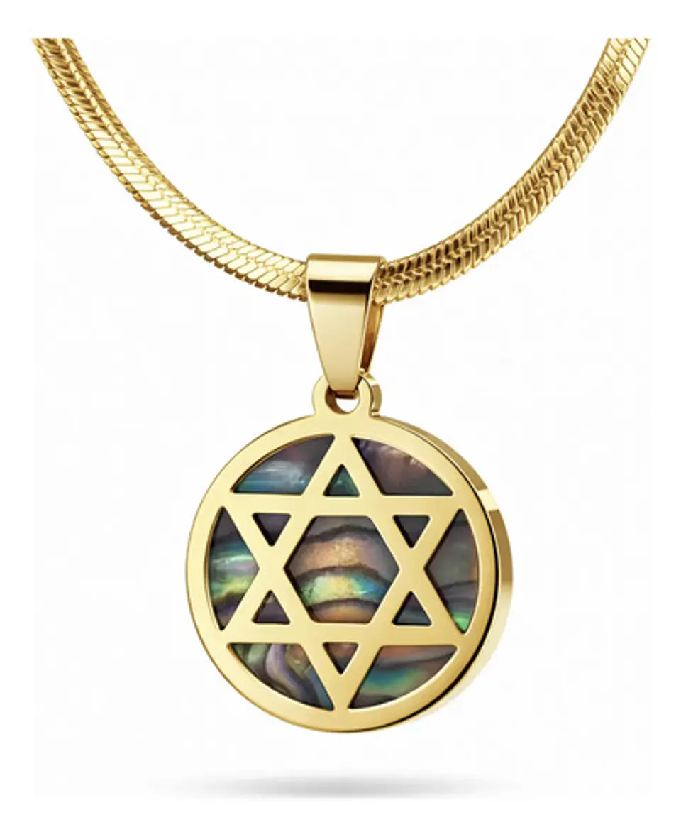 Collar Para Hombres Y Mujeres Dije Estrella Judía Hexagrama 1