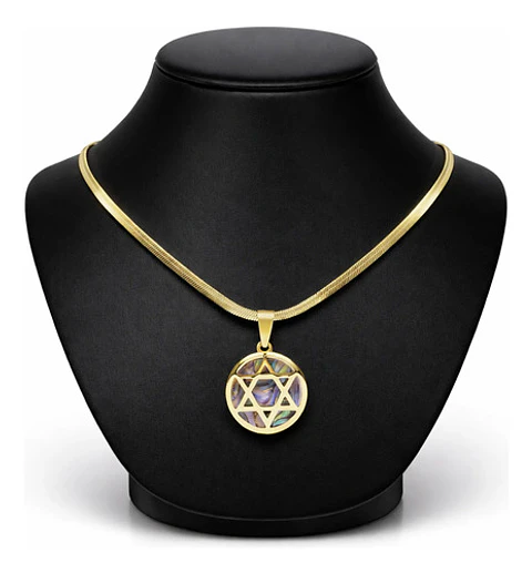 Collar Para Hombres Y Mujeres Dije Estrella Judía Hexagrama
