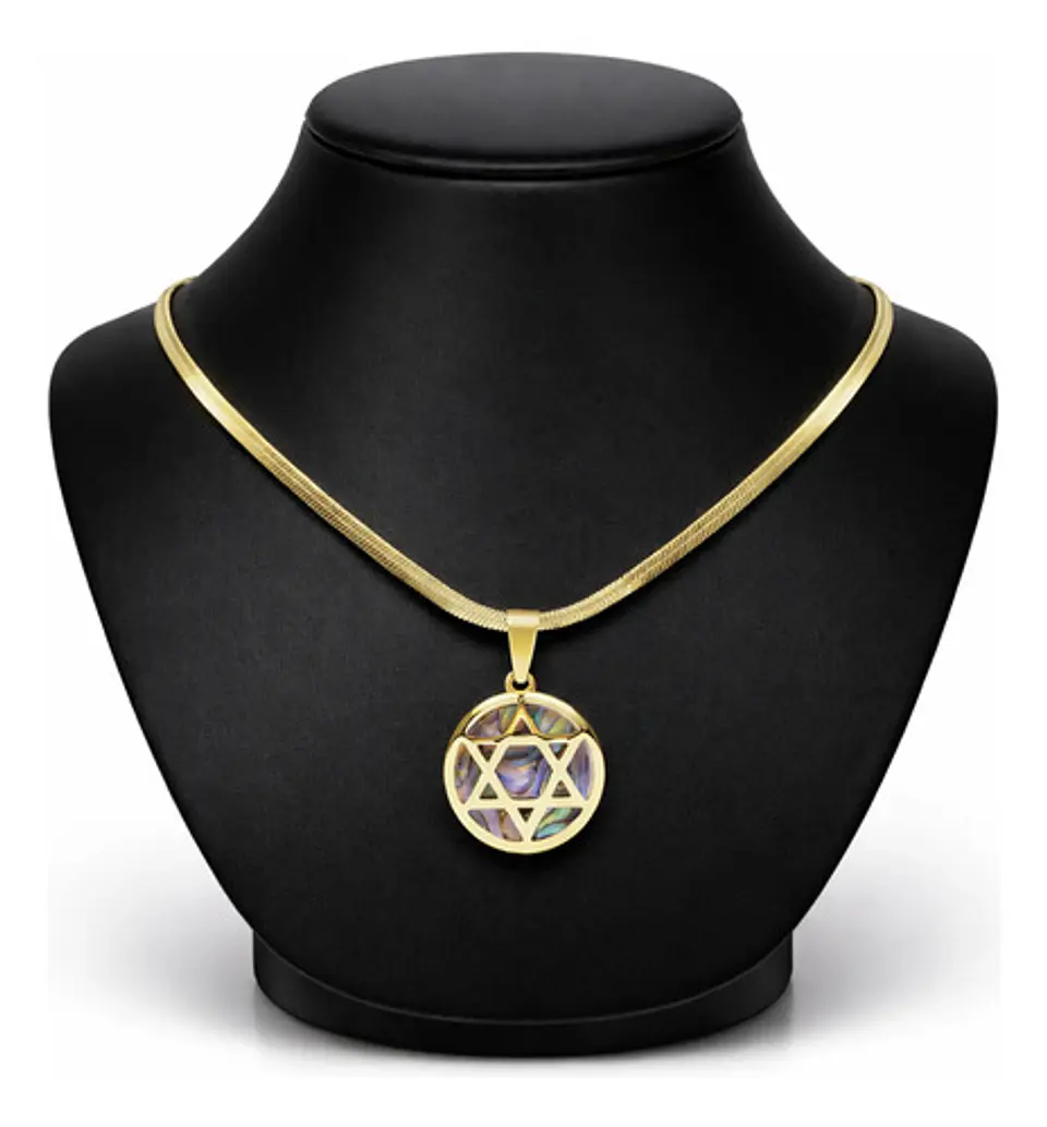 Collar Para Hombres Y Mujeres Dije Estrella Judía Hexagrama 2