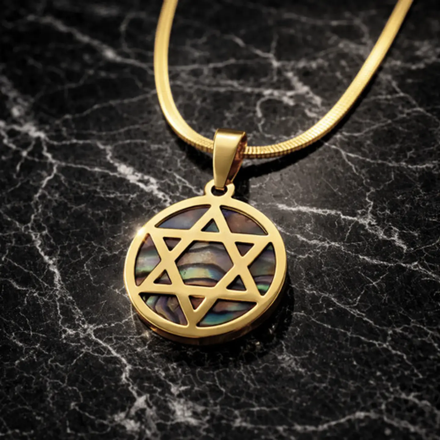 Collar Para Hombres Y Mujeres Dije Estrella Judía Hexagrama 6