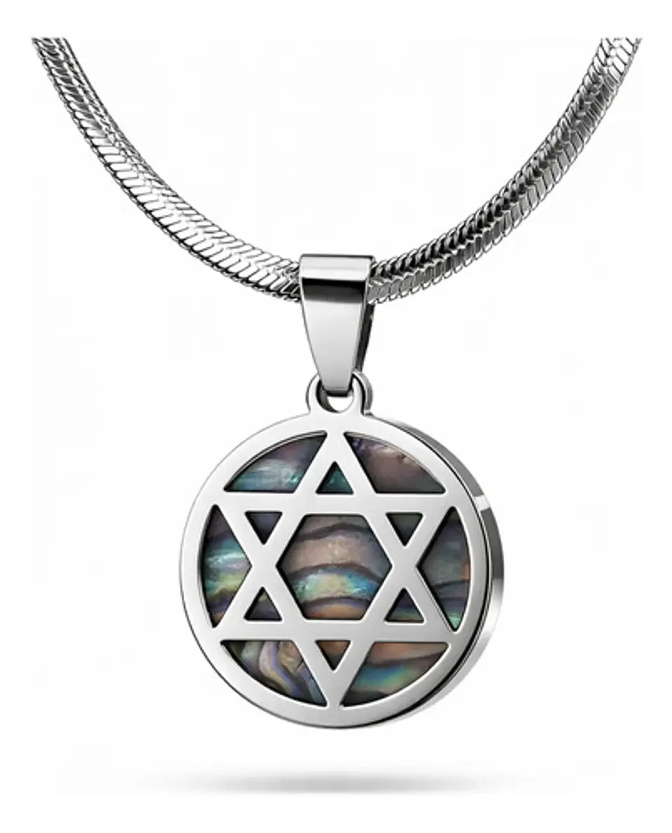 Collar Para Hombres Y Mujeres Dije Estrella Judía Hexagrama 8
