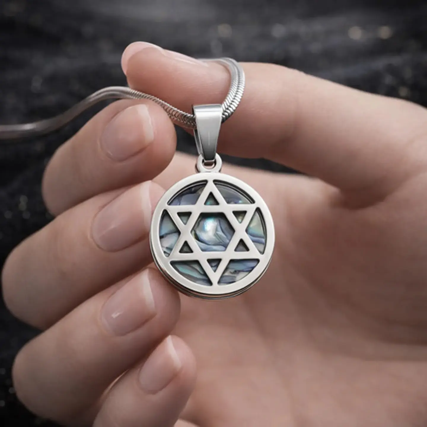 Collar Para Hombres Y Mujeres Dije Estrella Judía Hexagrama 13