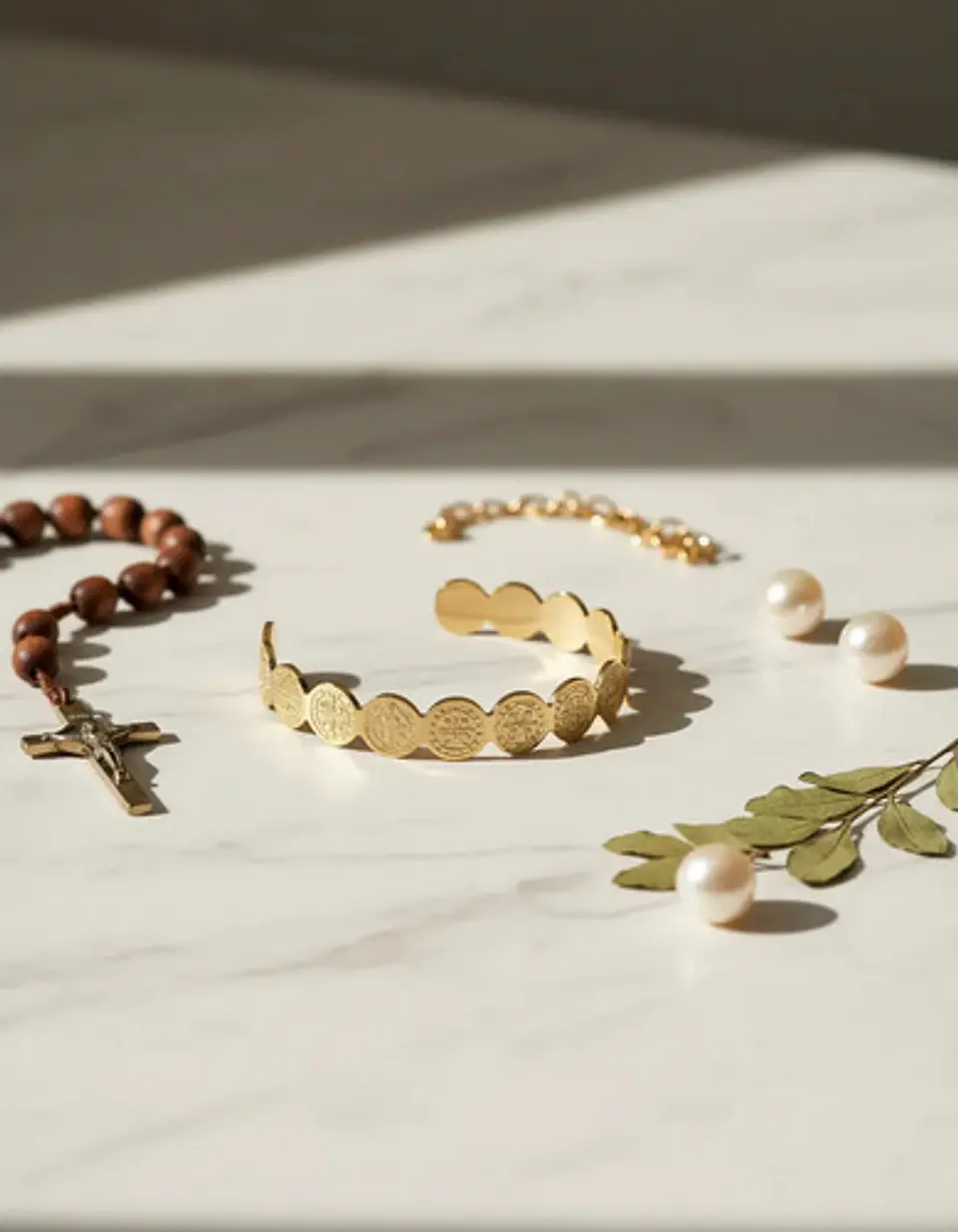Brazalete De Acero Pulsera Para Mujer Medallas De San Benito 3