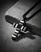 Collar Para Hombre Mujer Con Dije Doble Tono Cruz Geométrica - Miniatura 4