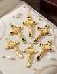 Set 8 Dijes Color Oro Cruces Con Sello San Benito De Nursia - Miniatura 5