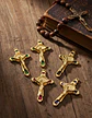 Set 8 Dijes Color Oro Cruces Con Sello San Benito De Nursia - Miniatura 8