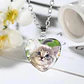 Collar Para Mujeres Dije Luna Cabujón Forma De Corazón Gato - Miniatura 4