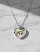 Collar Para Mujeres Dije Luna Cabujón Forma De Corazón Gato - Miniatura 5
