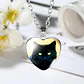 Collar Para Mujeres Dije Luna Cabujón Forma De Corazón Gato - Miniatura 10