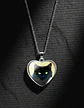 Collar Para Mujeres Dije Luna Cabujón Forma De Corazón Gato - Miniatura 16