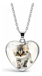Collar Para Mujeres Dije Luna Cabujón Forma De Corazón Gato - Miniatura 25