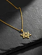 Collar Para Hombre Y Dije Estrella Hexagrama Judía Color Oro - Miniatura 5
