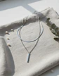 Collar Doble Capa De Acero Para Mujer Dije Minimalista Barra - Miniatura 11