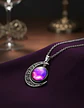 Collar Para Mujer Dije Luna Cabujón Cristal Galaxia Nebulosa - Miniatura 9