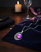 Collar Para Mujer Dije Luna Cabujón Cristal Galaxia Nebulosa - Miniatura 10