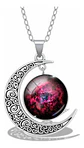 Collar Para Mujer Dije Luna Cabujón Cristal Galaxia Nebulosa - Miniatura 19