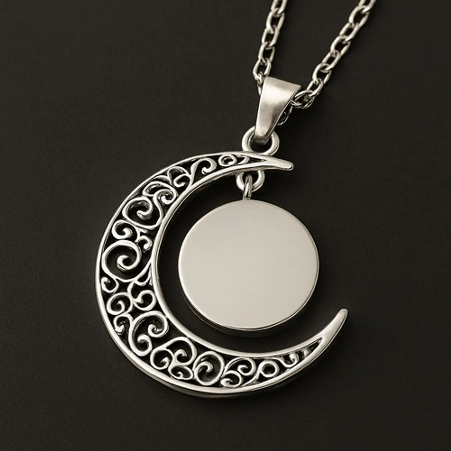 Collar Para Mujer Dije Luna Cabujón Cristal Galaxia Nebulosa 25