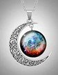 Collar Para Mujer Dije Luna Cabujón Cristal Galaxia Nebulosa - Miniatura 28