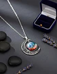 Collar Para Mujer Dije Luna Cabujón Cristal Galaxia Nebulosa - Miniatura 30