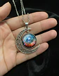 Collar Para Mujer Dije Luna Cabujón Cristal Galaxia Nebulosa - Miniatura 31
