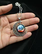 Collar Para Mujer Dije Luna Cabujón Cristal Galaxia Nebulosa - Miniatura 32