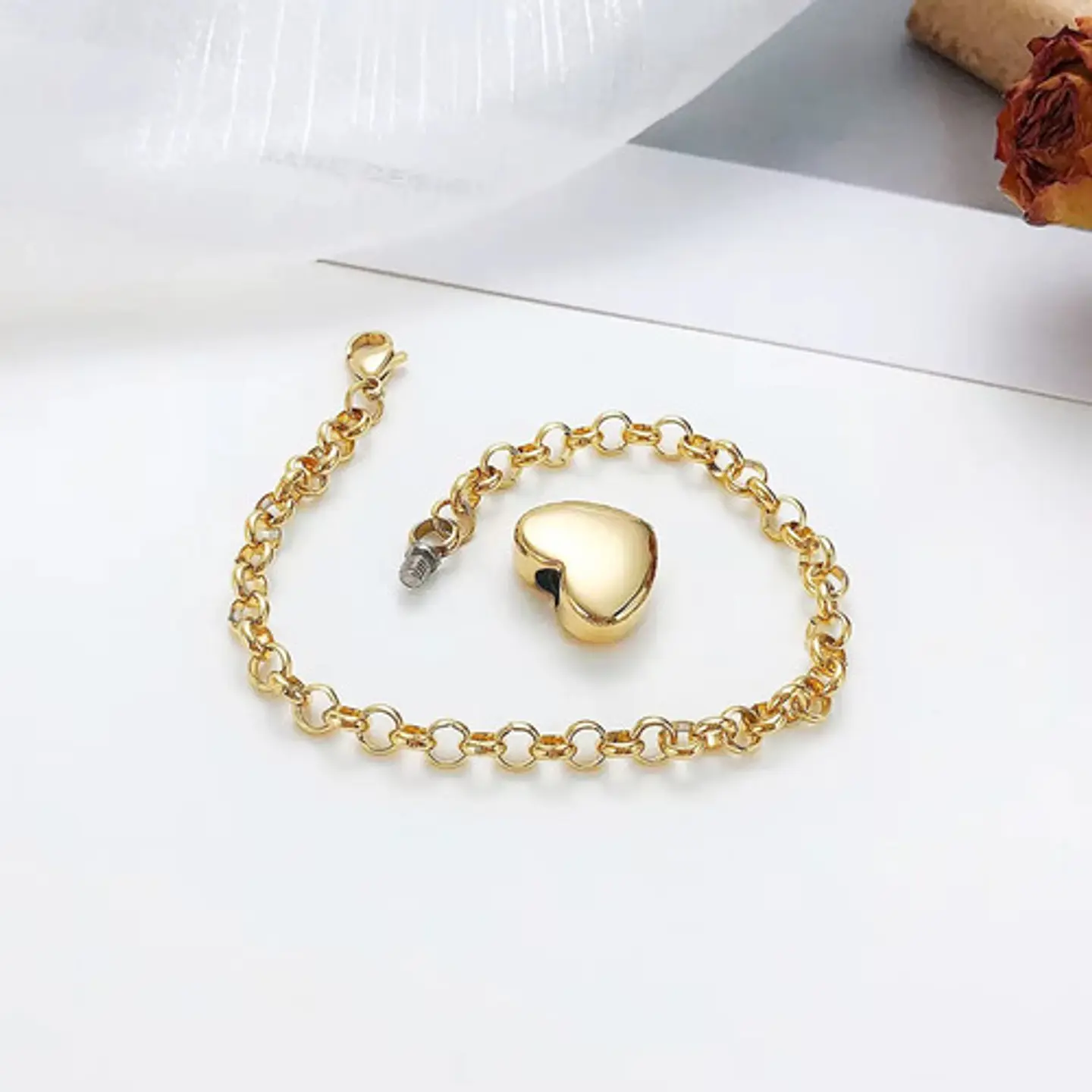 Pulsera Para Mujeres Brazalete Con Dije Urna Corazón Cenizas 2
