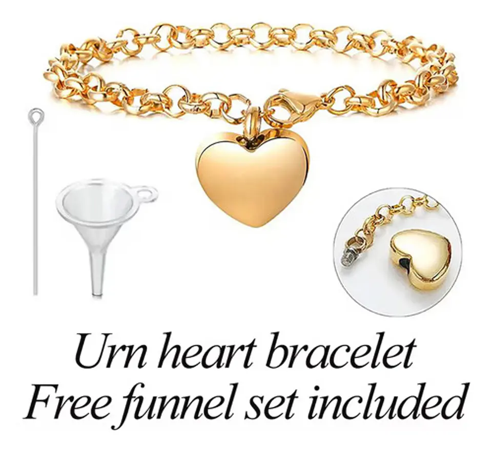 Pulsera Para Mujeres Brazalete Con Dije Urna Corazón Cenizas 4