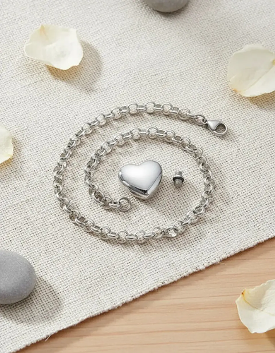 Pulsera Para Mujeres Brazalete Con Dije Urna Corazón Cenizas 12