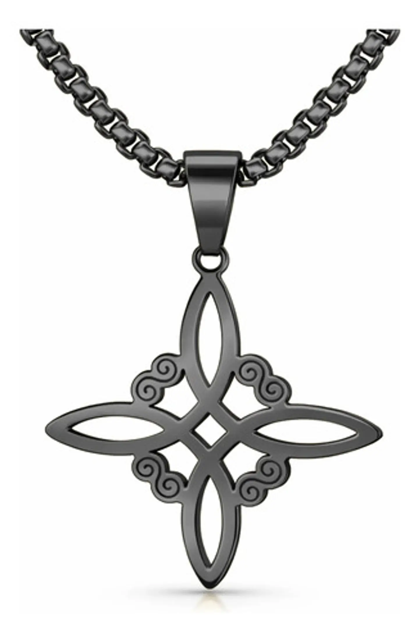 Collar De Acero Para Hombres Y Mujeres Dije Nudo Bruja Celta 9