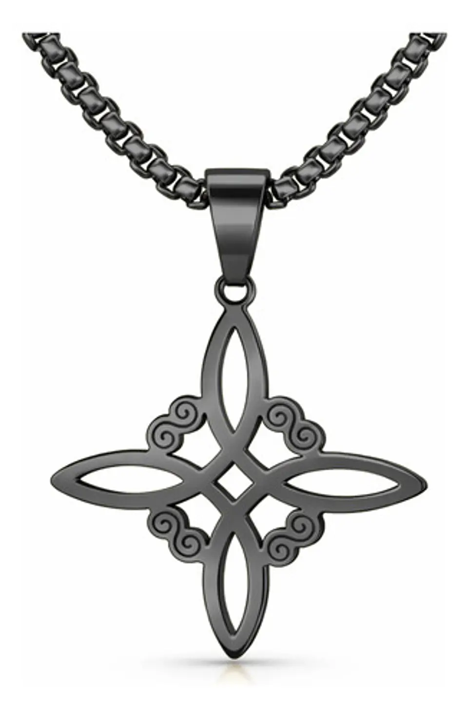 Collar De Acero Para Hombres Y Mujeres Dije Nudo Bruja Celta 9