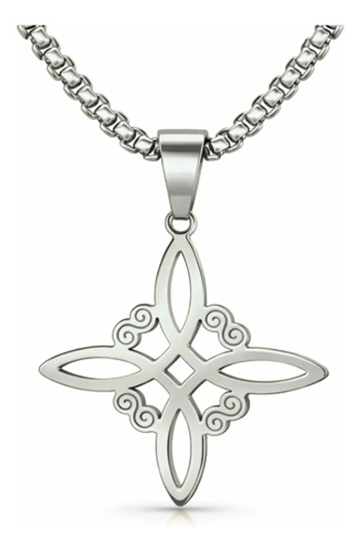 Collar De Acero Para Hombres Y Mujeres Dije Nudo Bruja Celta 17