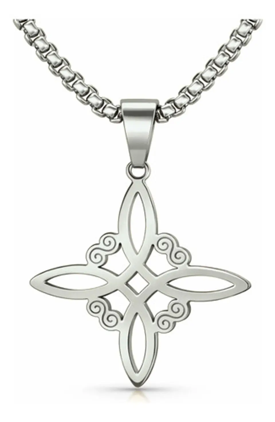 Collar De Acero Para Hombres Y Mujeres Dije Nudo Bruja Celta 17