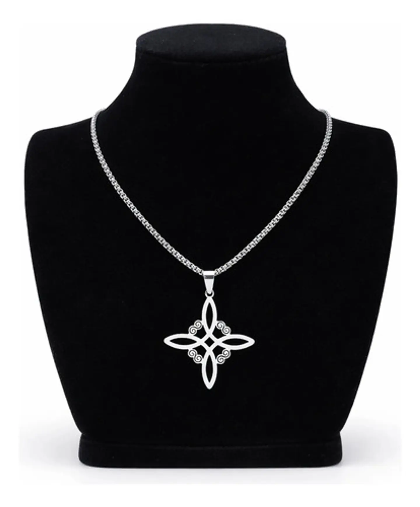 Collar De Acero Para Hombres Y Mujeres Dije Nudo Bruja Celta 18