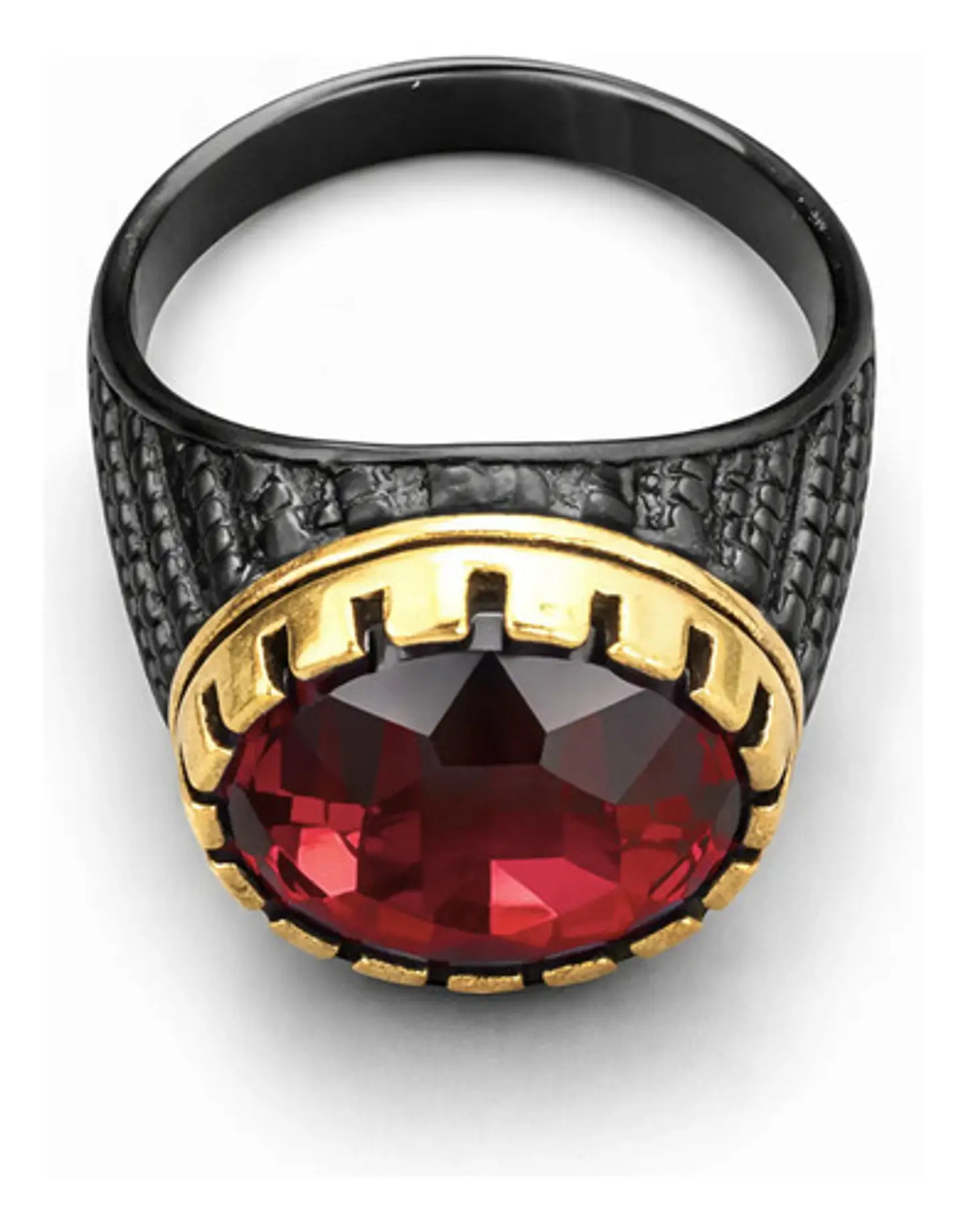 Anillo Moderno Clásico Para Hombres Y Mujeres Piedra Rojo Cz 4