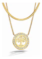 Collar Doble Capa De Acero Para Mujer Dije Árbol De La Vida - Miniatura 1