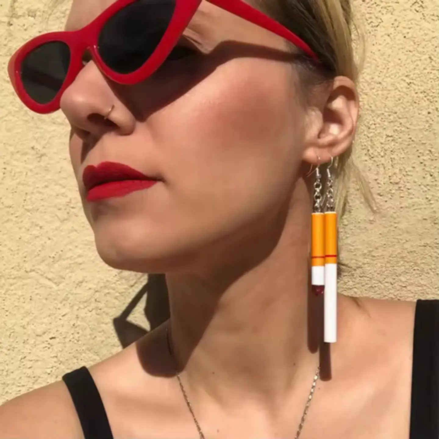 Aretes Para Mujer Pendientes Rebeldes Colillas De Cigarrillo 2