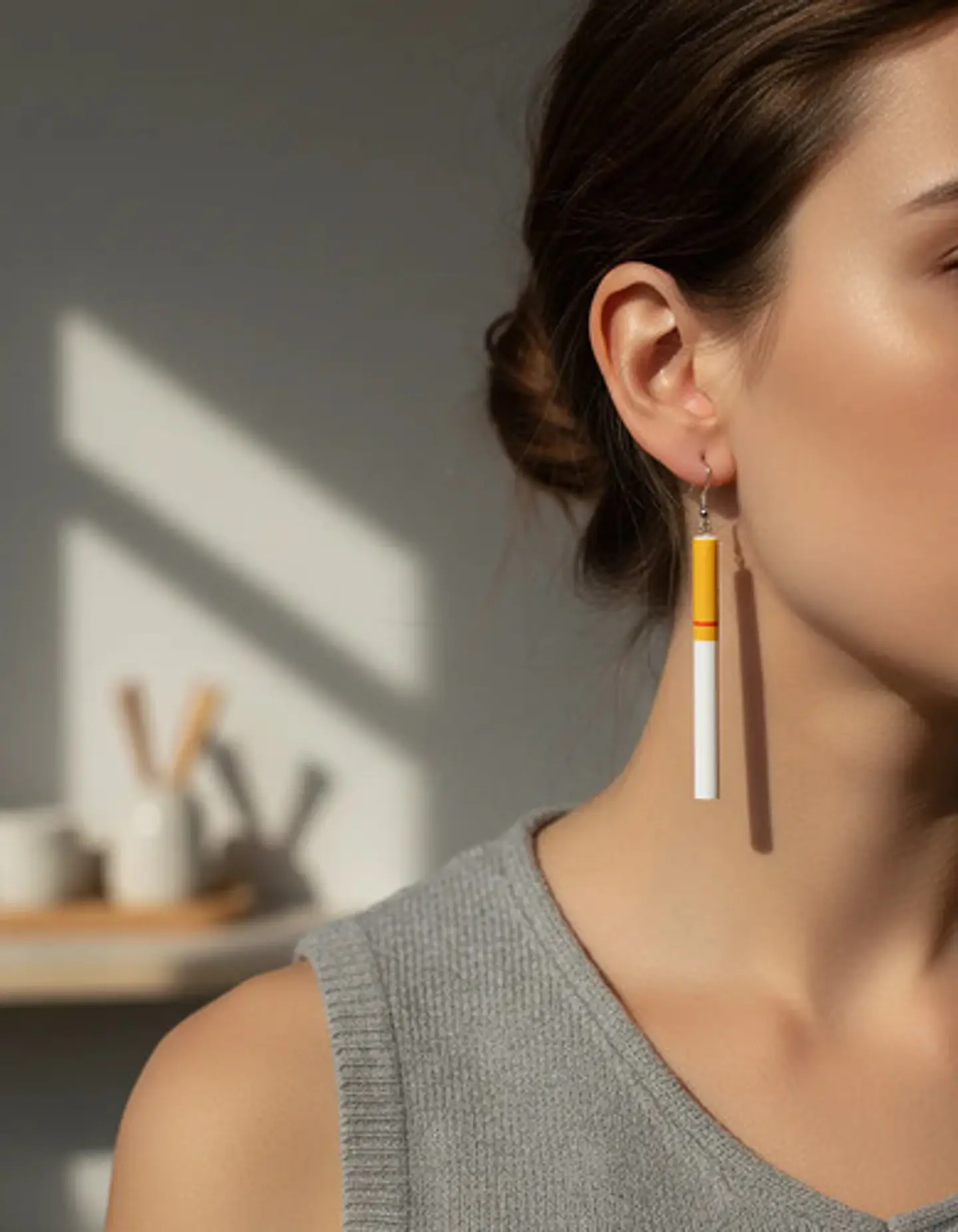 Aretes Para Mujer Pendientes Rebeldes Colillas De Cigarrillo 6