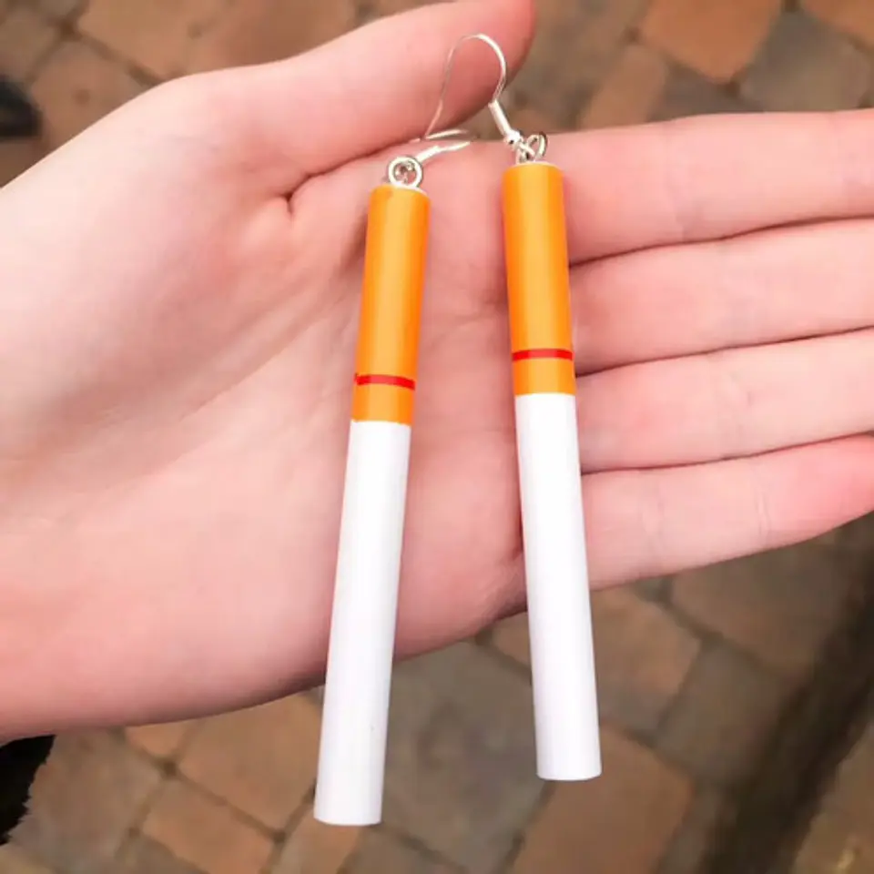 Aretes Para Mujer Pendientes Rebeldes Colillas De Cigarrillo 8