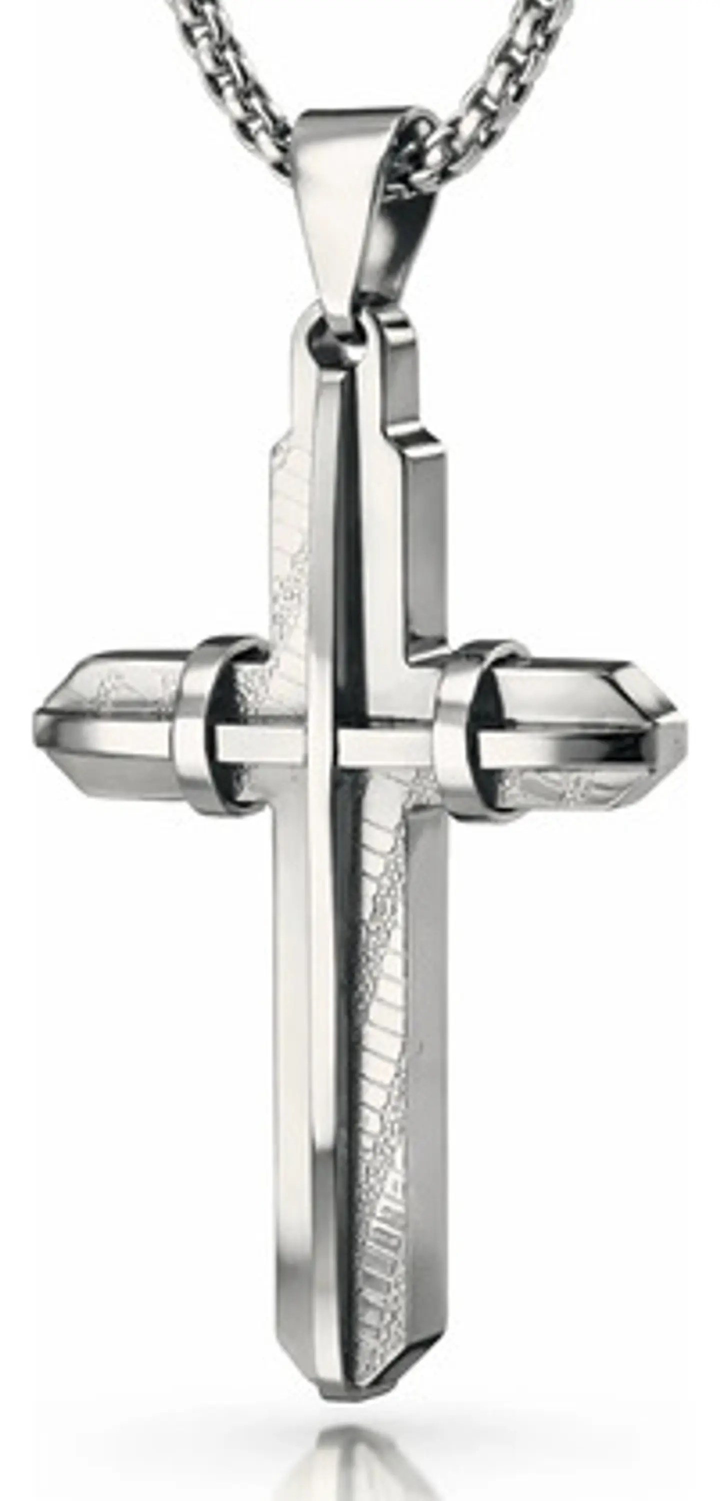 Collar De Acero Dorada Para Hombres Dije Moderna Cruz Jesús 8