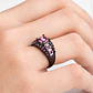Anillo Negro Moderno Para Mujeres Con Piedras Lujo Elegante - Miniatura 2