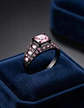 Anillo Negro Moderno Para Mujeres Con Piedras Lujo Elegante - Miniatura 7