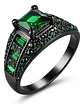 Anillo Negro Moderno Para Mujeres Con Piedras Lujo Elegante - Miniatura 9