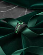 Anillo Negro Moderno Para Mujeres Con Piedras Lujo Elegante - Miniatura 14