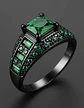 Anillo Negro Moderno Para Mujeres Con Piedras Lujo Elegante - Miniatura 15