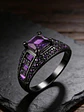 Anillo Negro Moderno Para Mujeres Con Piedras Lujo Elegante - Miniatura 18