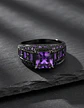 Anillo Negro Moderno Para Mujeres Con Piedras Lujo Elegante - Miniatura 19