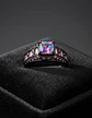 Anillo Negro Moderno Para Mujeres Con Piedras Lujo Elegante - Miniatura 26